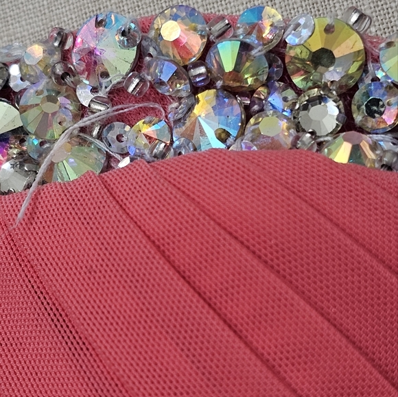 NWT La Femme Coral Embellished Strapless Prom/Pageant Gown Size 2 - Picture 11 of 16